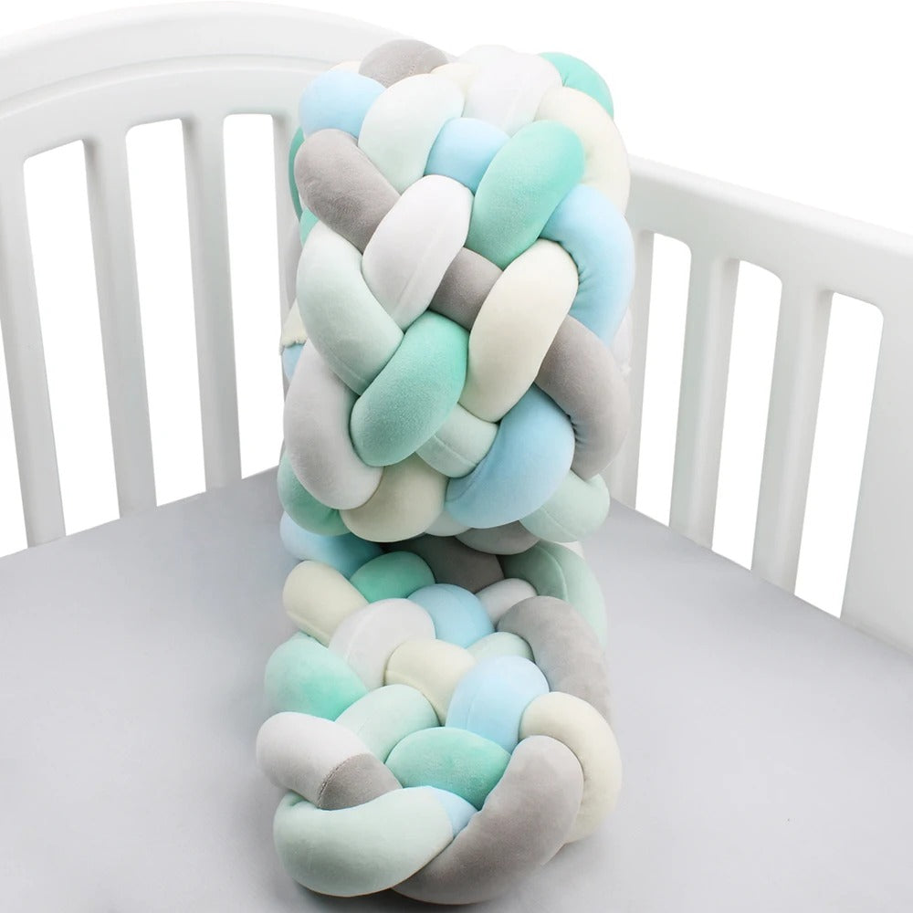 Tresse de lit -21 cm -vert/ gris/bleu